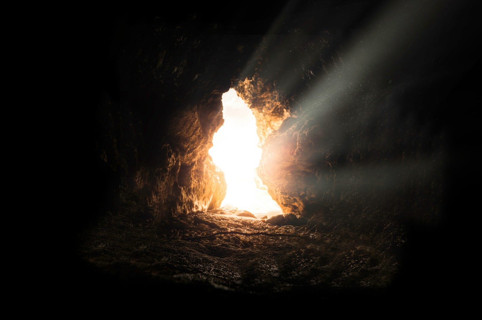 Photo by Bruno van der Kraan sun rays inside cave